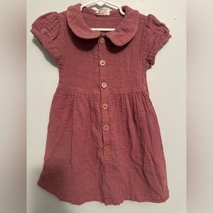 City Mouse Mauve Kids Dress 100%Organic Cotton Sz 5